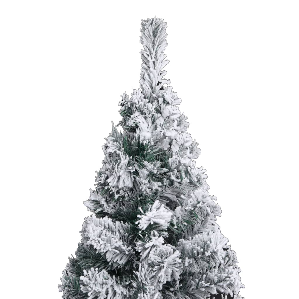 Künstlicher Weihnachtsbaum Schlank mit Schnee Grün 150 cm PVC