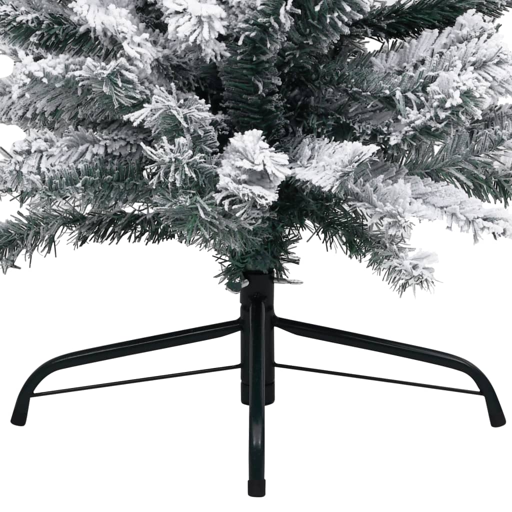 Künstlicher Weihnachtsbaum Schlank mit Schnee Grün 180 cm PVC