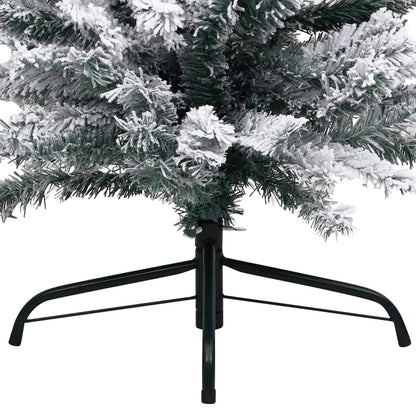 Künstlicher Weihnachtsbaum Schlank mit Schnee Grün 180 cm PVC