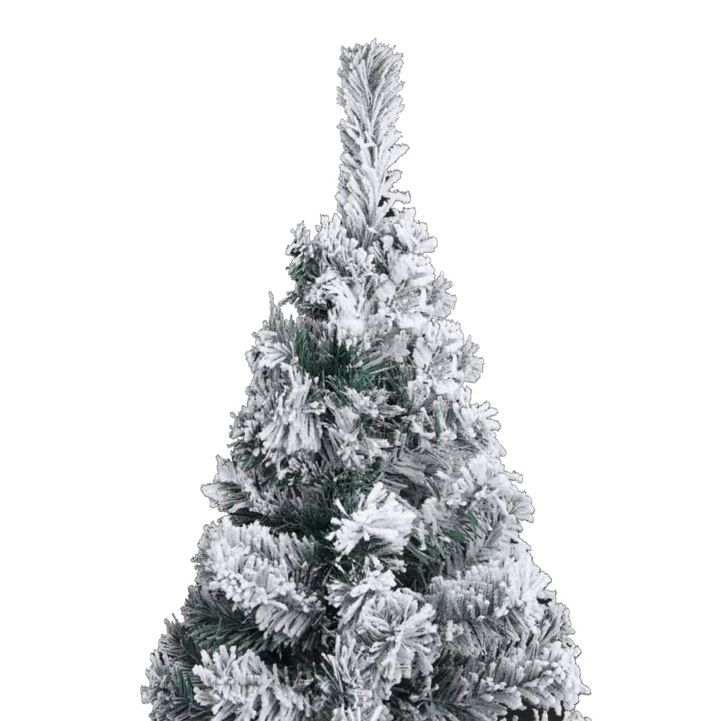 Künstlicher Weihnachtsbaum Schlank mit Schnee Grün 210 cm PVC