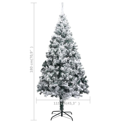 Künstlicher Weihnachtsbaum mit Schnee Grün 180 cm PVC