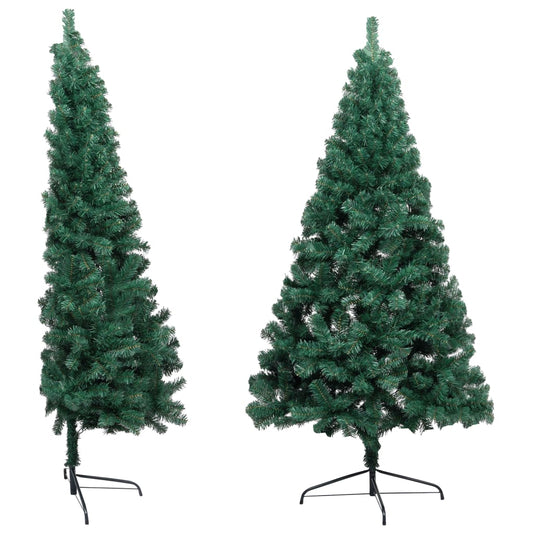 Künstlicher Halb-Weihnachtsbaum mit Ständer Grün 210 cm PVC