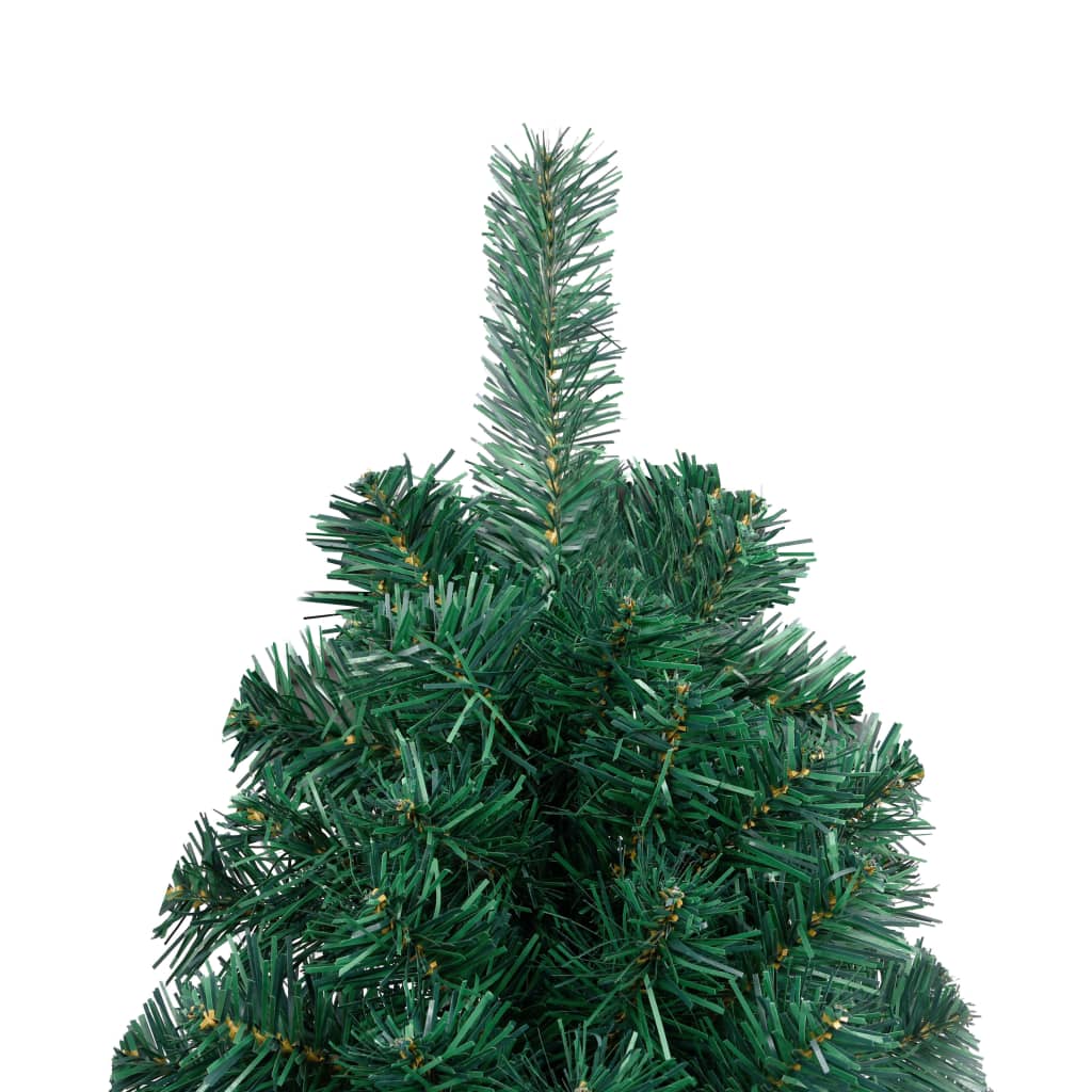 Künstlicher Halb-Weihnachtsbaum mit Ständer Grün 210 cm PVC