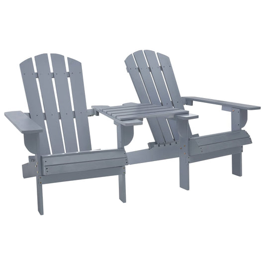 Garten-Adirondack-Stühle mit Teetisch Massivholz Tanne Grau