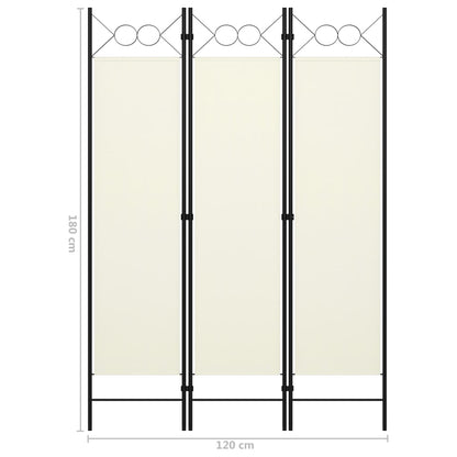 3-tlg. Raumteiler Weiß 120×180 cm