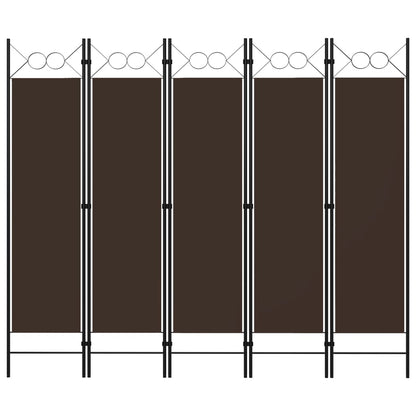 5-tlg. Raumteiler Braun 200 x 180 cm