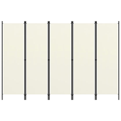5-tlg. Raumteiler Weiß 250x180 cm