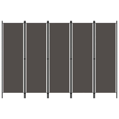5-tlg. Raumteiler Anthrazit 250x180 cm