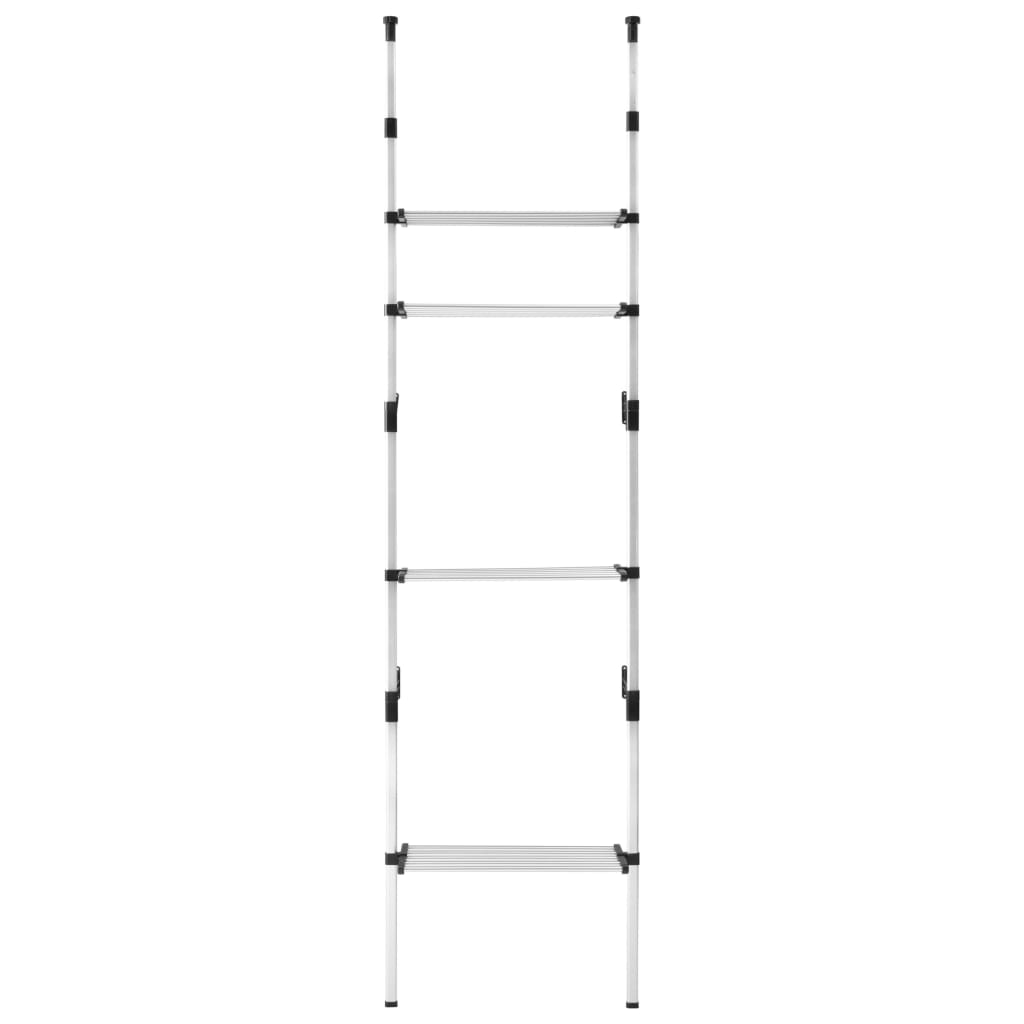 Teleskop-Garderobe mit Regalen Aluminium