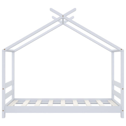 Kinder-Bettgestell Weiß Massivholz Kiefer 70x140 cm