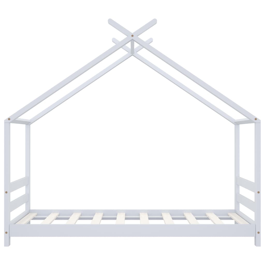 Kinder-Bettgestell Weiß Massivholz Kiefer 80x160 cm