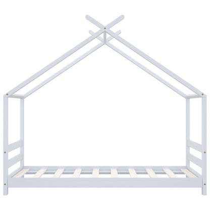 Kinder-Bettgestell Weiß Massivholz Kiefer 80x160 cm