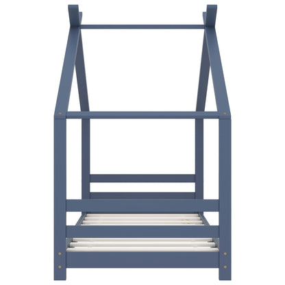 Kinder-Bettgestell Grau Massivholz Kiefer 80x160 cm