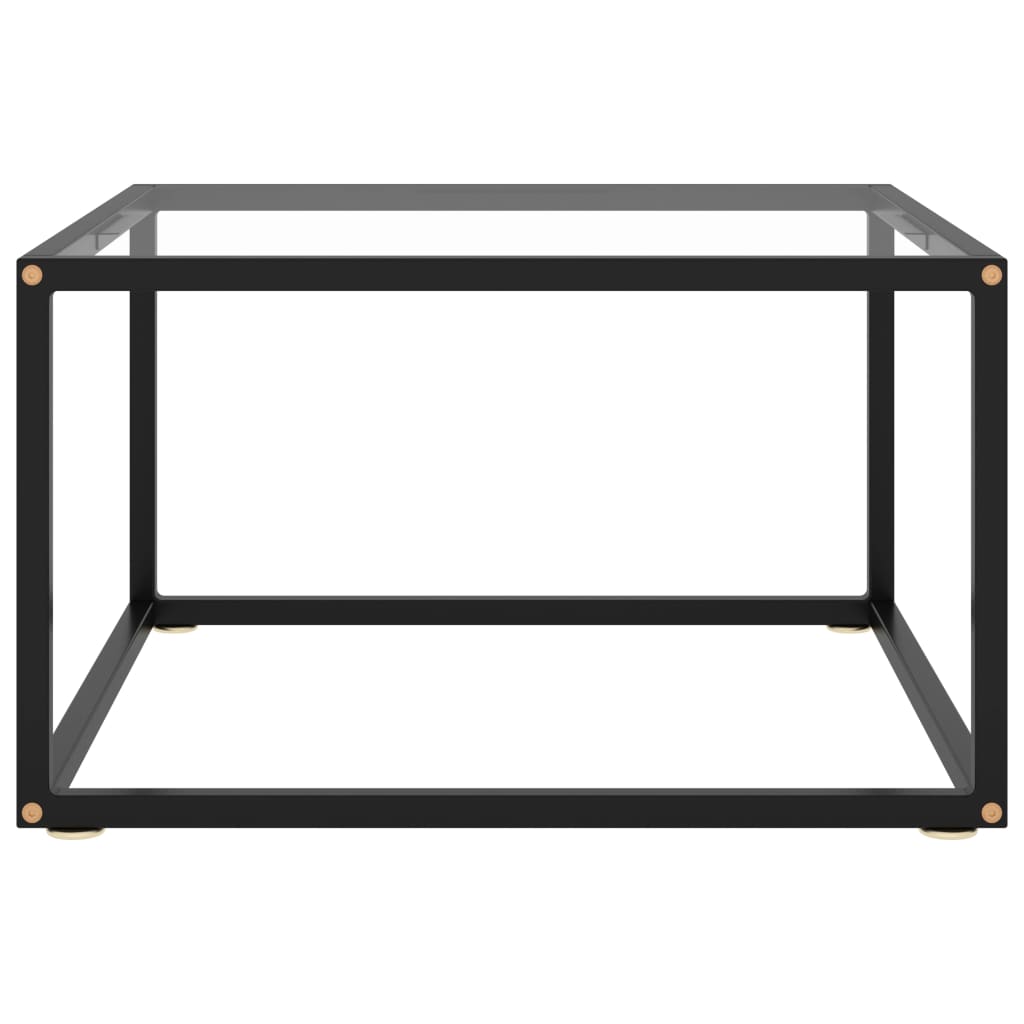 Couchtisch Schwarz mit Hartglas 60x60x35 cm