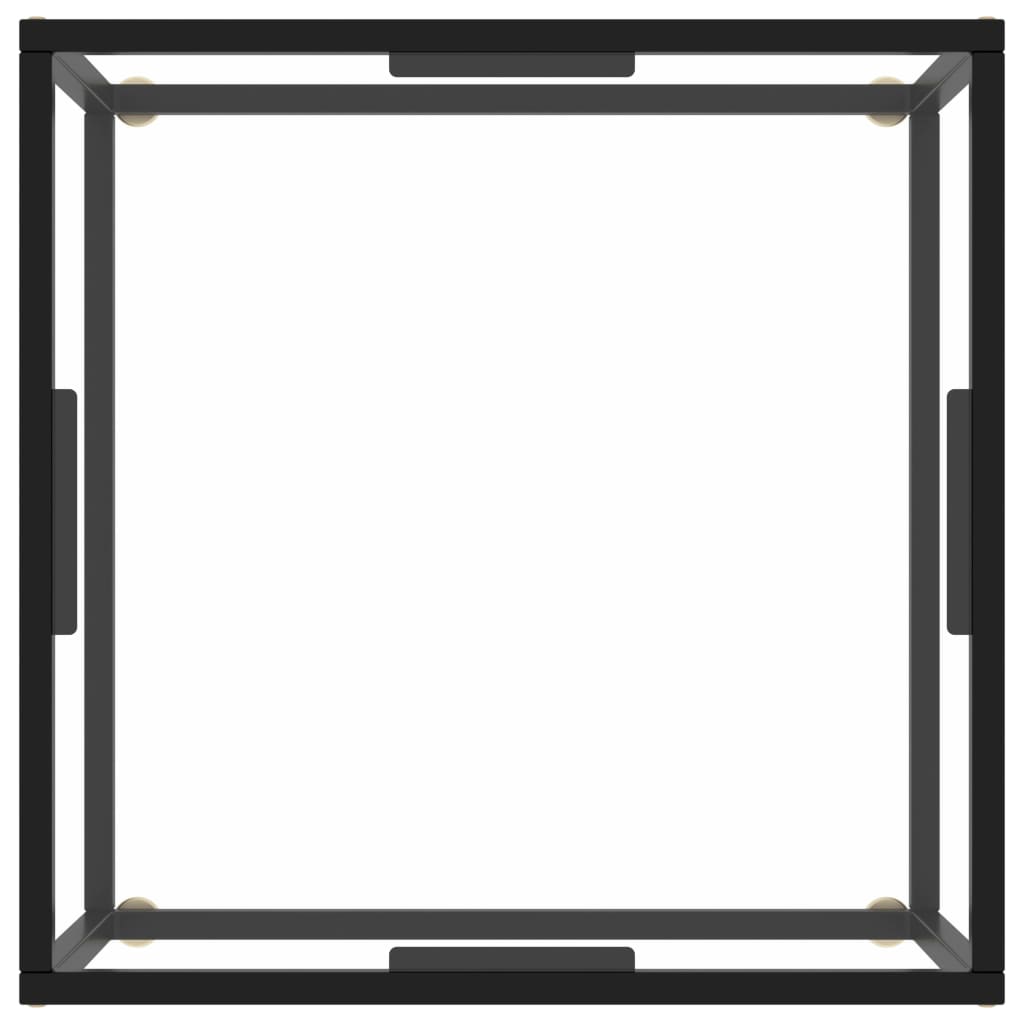 Couchtisch Schwarz mit Hartglas 60x60x35 cm