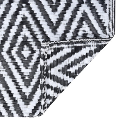 Outdoor-Teppich ARAKIL Weiß und Schwarz 190x290 cm PP