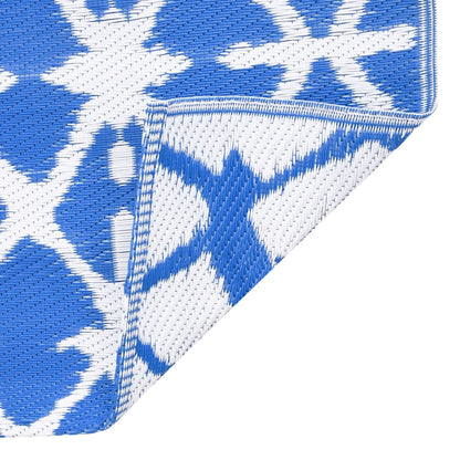 Outdoor-Teppich ARAKIL Weiß und Blau 190x290 cm PP