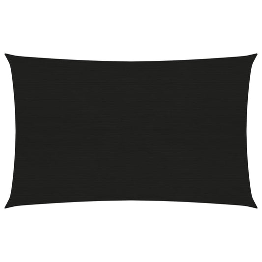 Sonnensegel 160 g/m² Schwarz 2x4 m HDPE