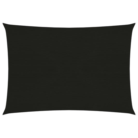 Sonnensegel 160 g/m² Schwarz 3x4,5 m HDPE