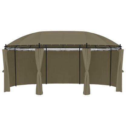 Pavillon mit Vorhängen 520x349x255 cm Taupe 180 g/m²
