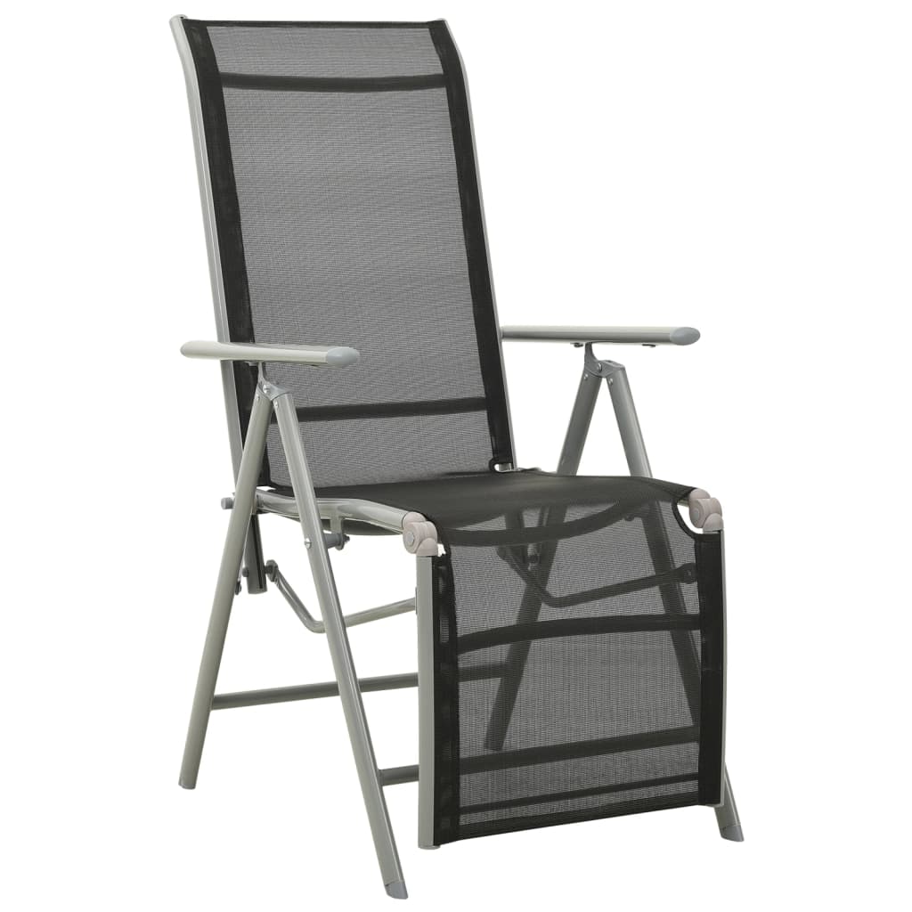 Garten-Liegestuhl Textilene und Aluminium Silbern