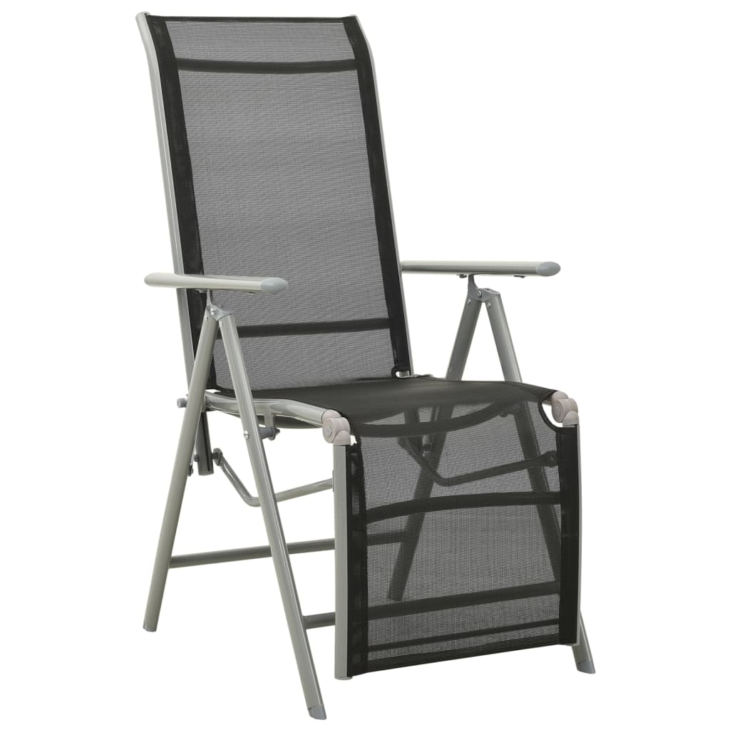 Garten-Liegestühle 2 Stk. Textilene und Aluminium Silbern