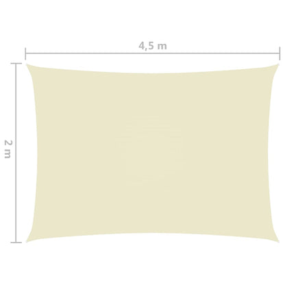 Sonnensegel Oxford-Gewebe Rechteckig 2x4,5 m Creme