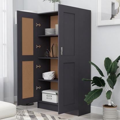 Bücherregal Schwarz 82,5x30,5x150 cm Holzwerkstoff