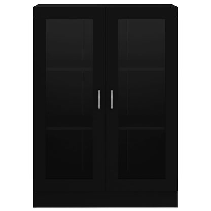 Vitrinenschrank Schwarz 82,5x30,5x115 cm Holzwerkstoff