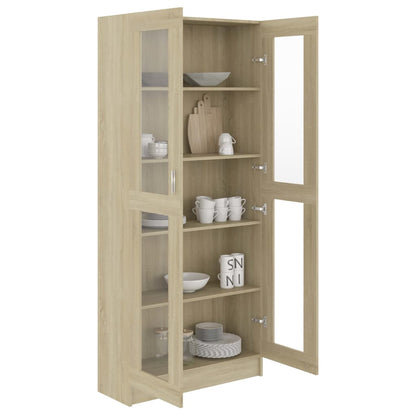 Vitrinenschrank Sonoma-Eiche 82,5x30,5x185 cm Holzwerkstoff