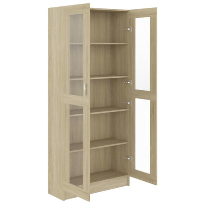 Vitrinenschrank Sonoma-Eiche 82,5x30,5x185 cm Holzwerkstoff