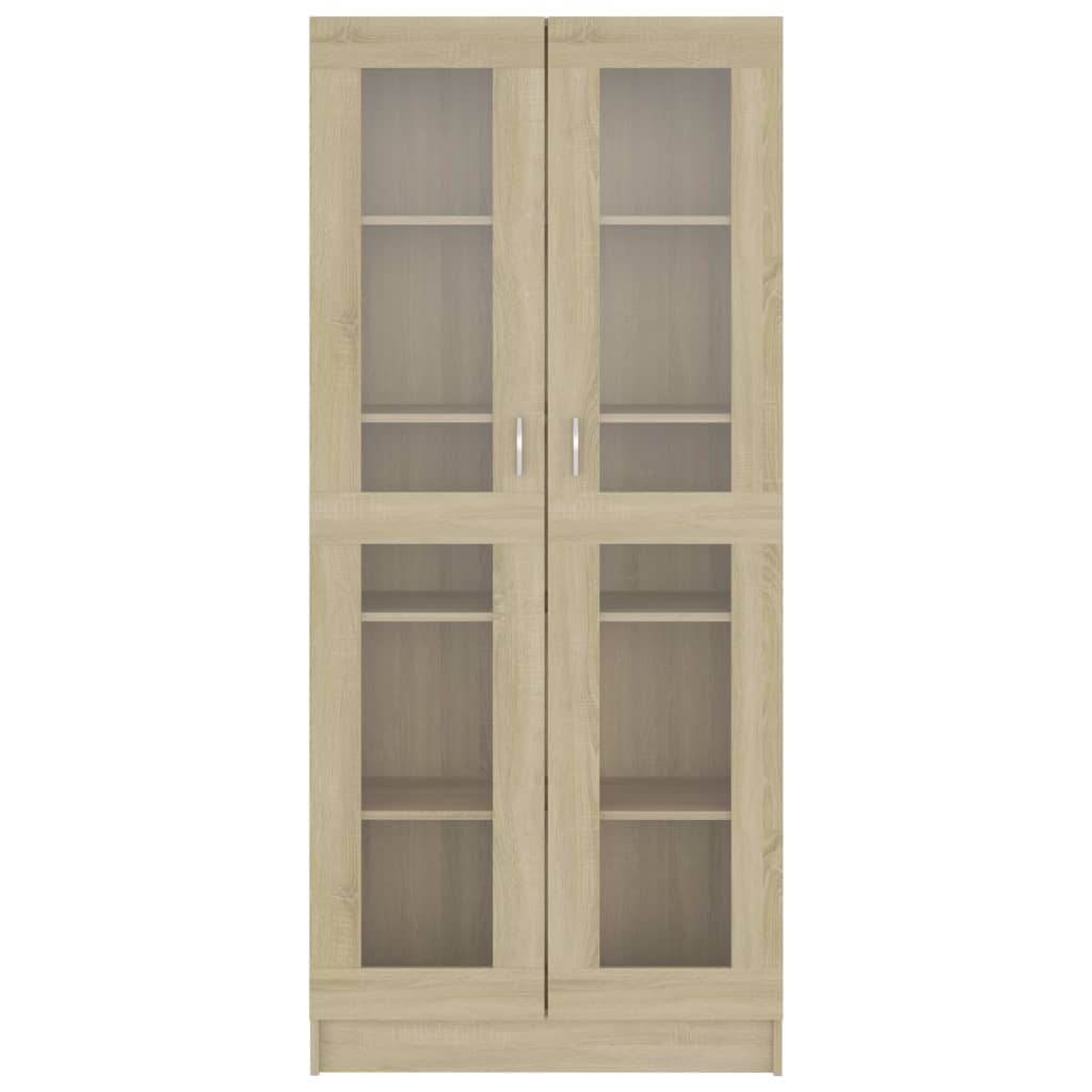 Vitrinenschrank Sonoma-Eiche 82,5x30,5x185 cm Holzwerkstoff