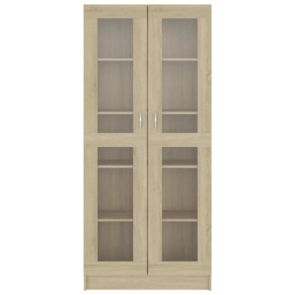 Vitrinenschrank Sonoma-Eiche 82,5x30,5x185 cm Holzwerkstoff