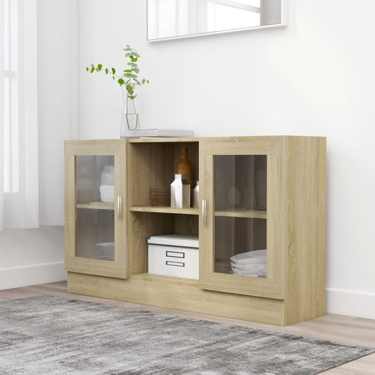 Vitrinenschrank Sonoma-Eiche 120x30,5x70 cm