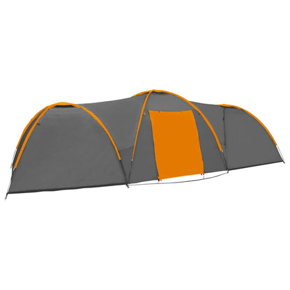 Camping-Zelt Iglu 650x240x190 cm 8 Personen Grau und Orange