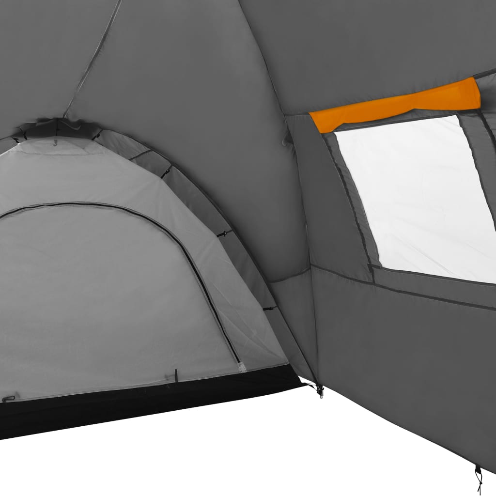 Camping-Zelt Iglu 650x240x190 cm 8 Personen Grau und Orange