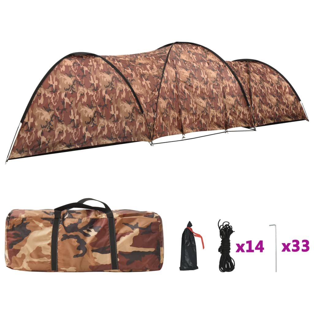 Camping-Igluzelt 650x240x190 cm 8 Personen Camouflage
