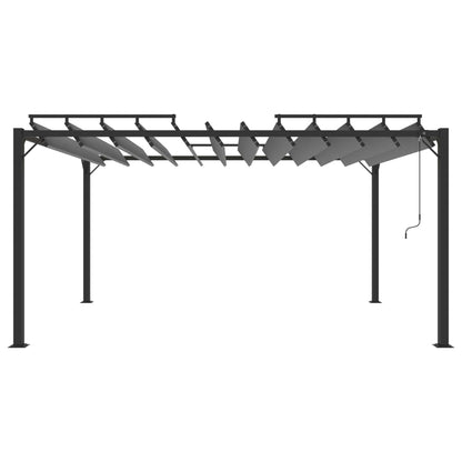 Pergola mit Lamellendach 3x4 m Anthrazit Stoff und Aluminium