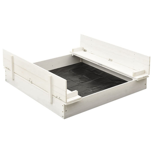 Sandkasten Tannenholz Weiß 95x90x15 cm