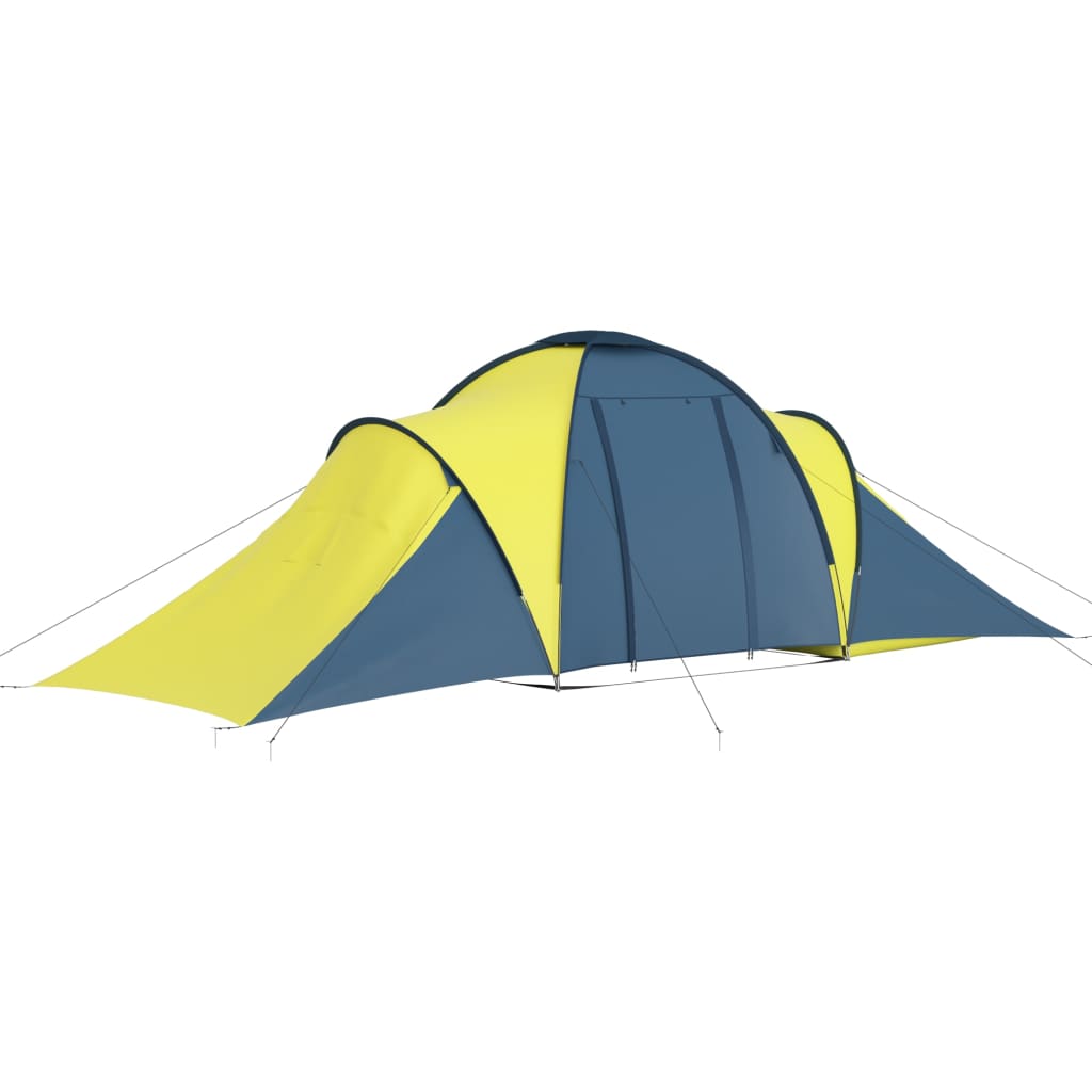 Campingzelt 6 Personen Blau und Gelb