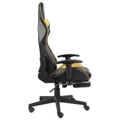 Gaming-Stuhl mit Fußstütze Drehbar Golden PVC