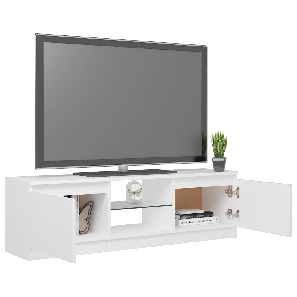 TV-Schrank mit LED-Leuchten Weiß 120x30x36 cm
