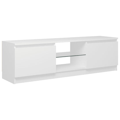 TV-Schrank mit LED-Leuchten Weiß 120x30x36 cm