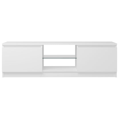 TV-Schrank mit LED-Leuchten Weiß 120x30x36 cm