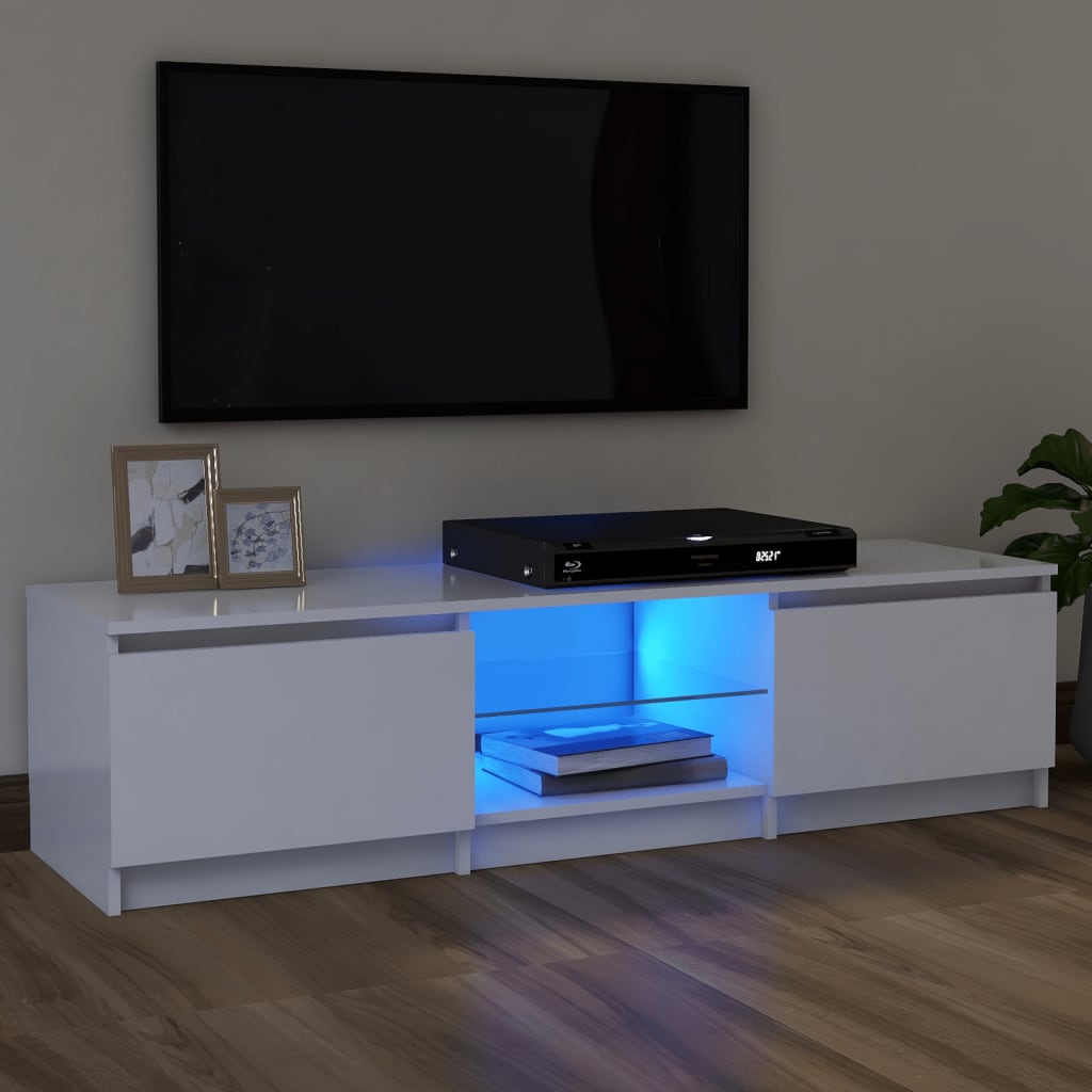 TV-Schrank mit LED-Leuchten Weiß 120x30x36 cm