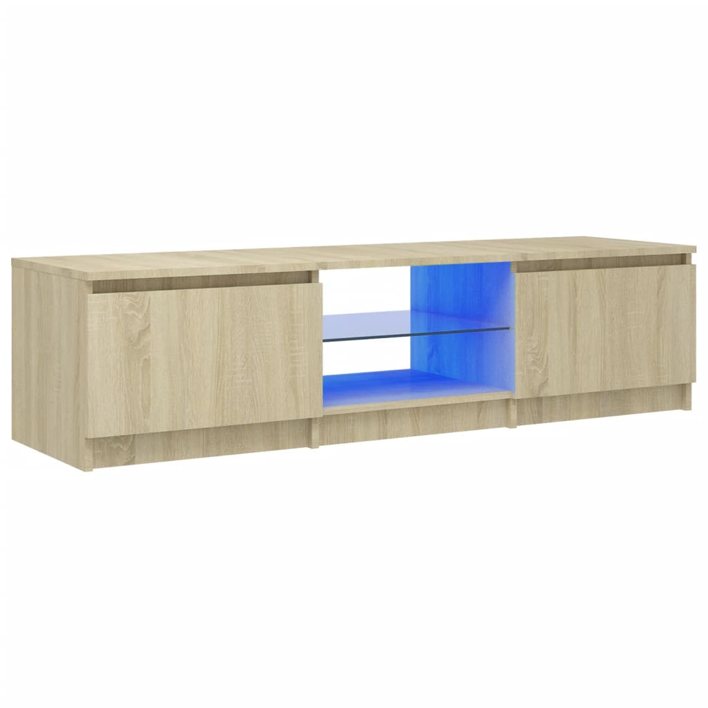 TV-Schrank mit LED-Leuchten Sonoma-Eiche 140x40x36 cm
