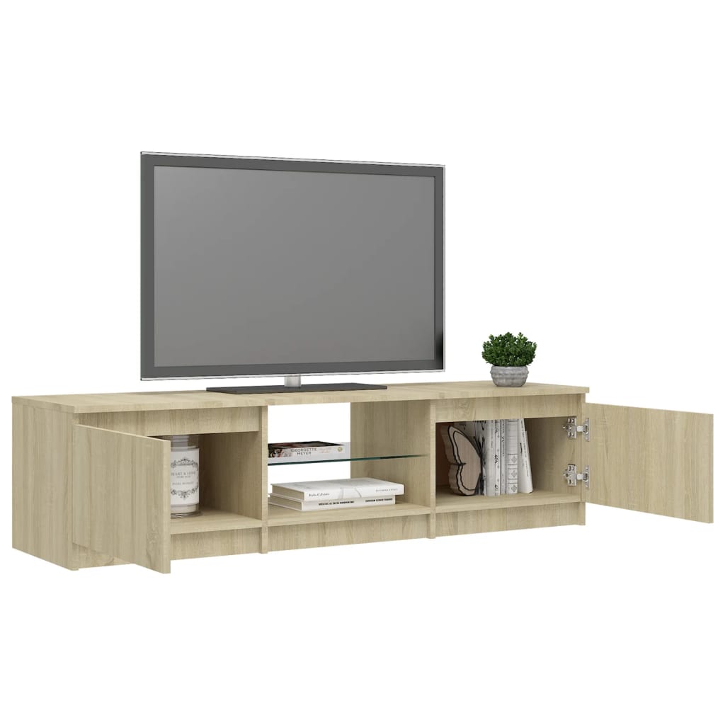TV-Schrank mit LED-Leuchten Sonoma-Eiche 140x40x36 cm