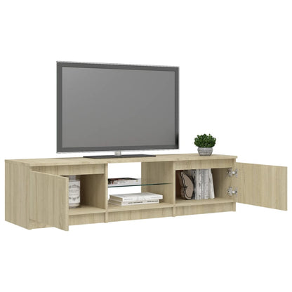 TV-Schrank mit LED-Leuchten Sonoma-Eiche 140x40x36 cm