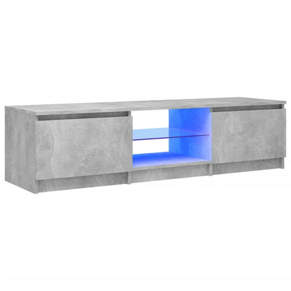 TV-Schrank mit LED-Leuchten Betongrau 140x40x36 cm