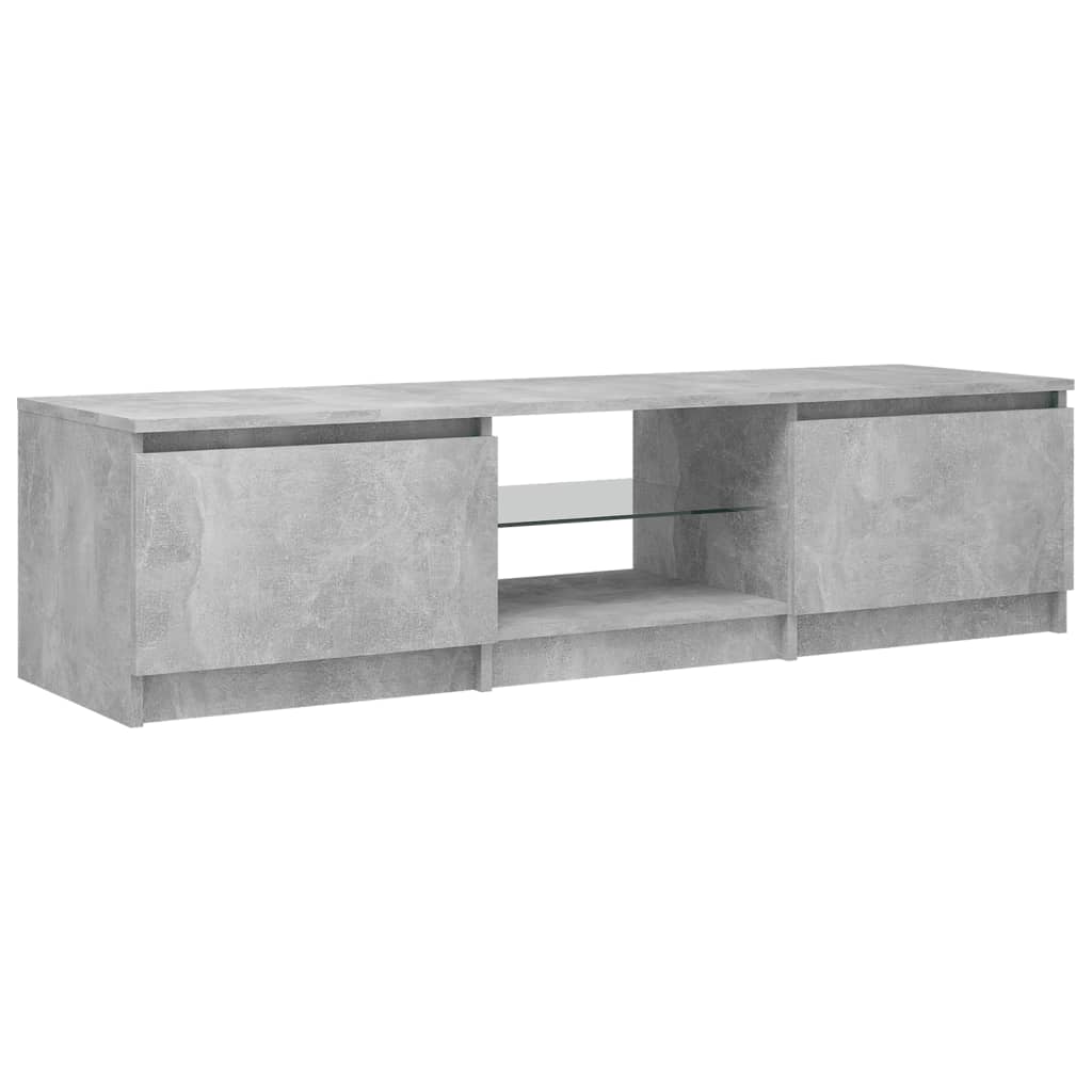 TV-Schrank mit LED-Leuchten Betongrau 140x40x36 cm
